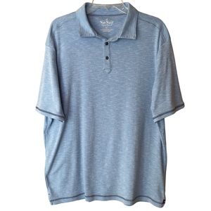 NAT NAST Short Sleeve Polo Style Shirt Blue Contrast Stitching Size XL